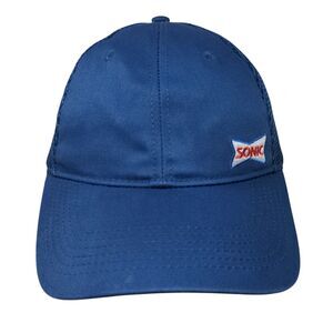 Sonic Snapback Hat Blue One Size Embroidered Mesh Back Solid 6 Panel